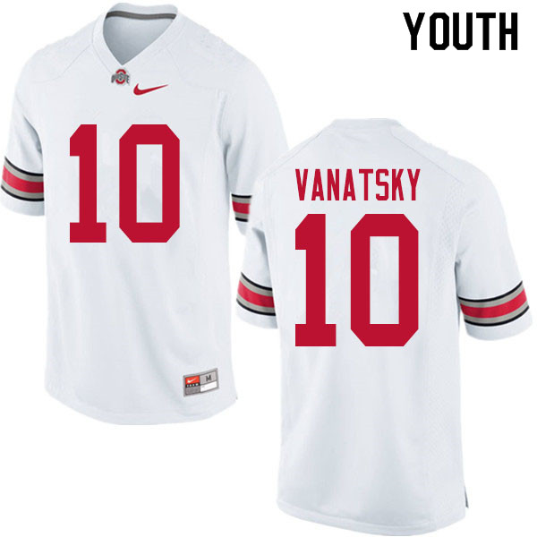 Ohio State Buckeyes Danny Vanatsky Youth #10 White Authentic Stitched College Football Jersey